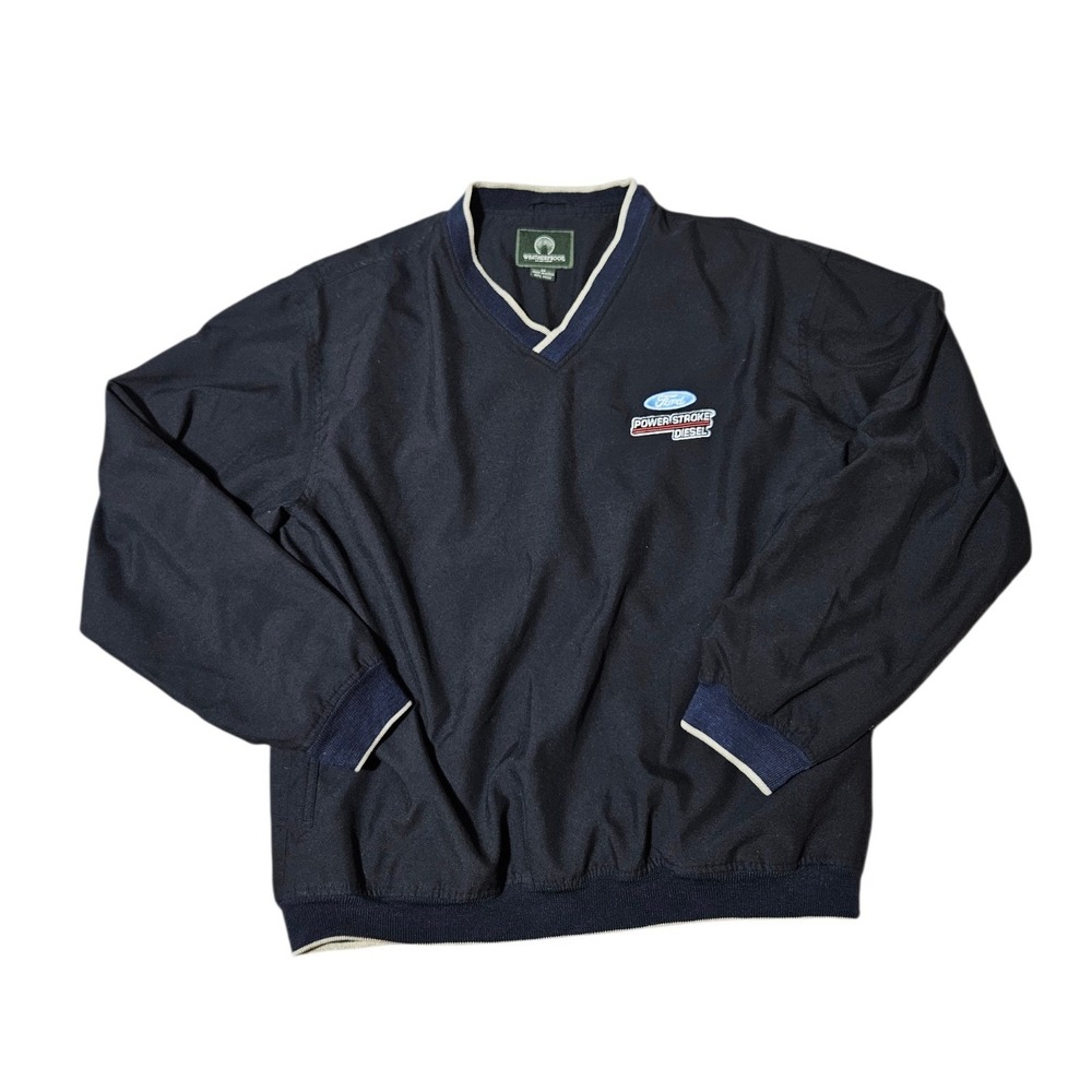Weather Proof Ford Power Stroke Diesel Navy Blue Windbreaker Jacket Mens Medium